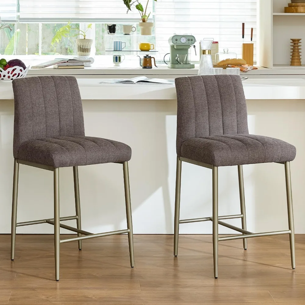 

2 sets of comfortable bar stools, 26 inch cushioned counter high bar stools with backrests