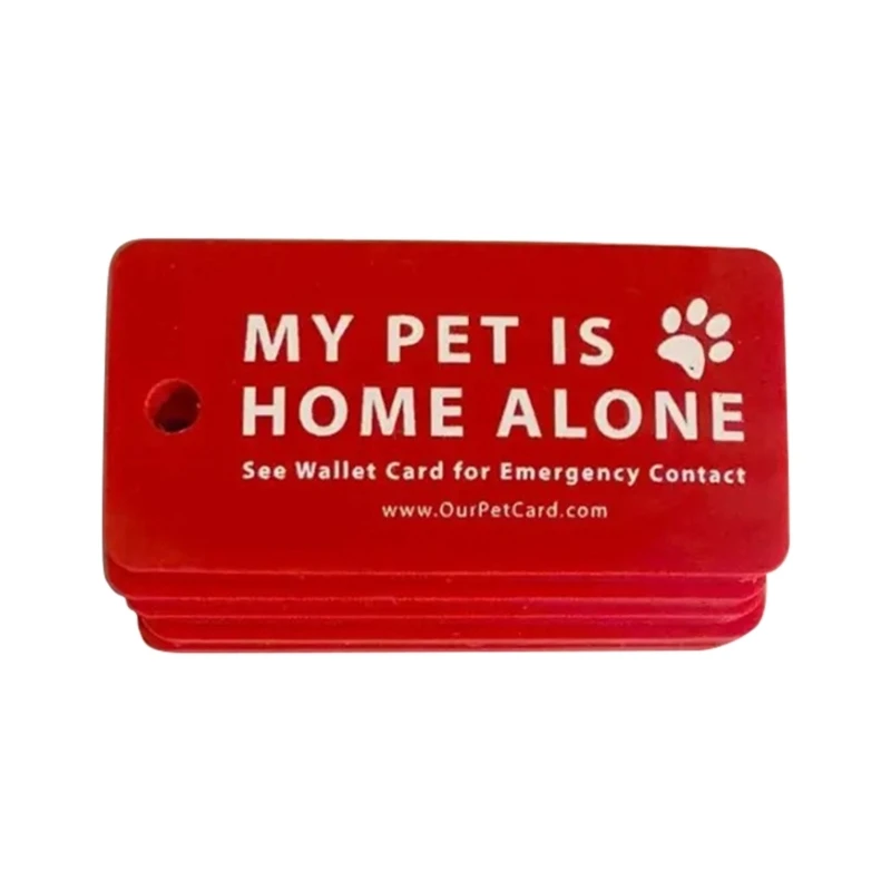 Wallet Card Tags Emergency Contact Wallet Card Pets are Home Alone Keychain