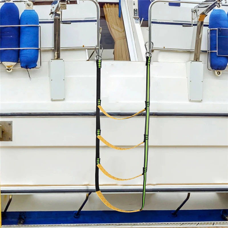 

3/4/5 Step Inflatable Boat Boarding Ladder – Portable Rope Ladder for Kayak, Canoe, Yacht, Motorboat, Wakeboard
