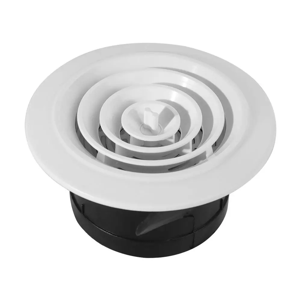 

Adjustable Round Air Vent Extract Valve 75-200mm Plastic Air Vent Extract Valve Grille Wall Mount White