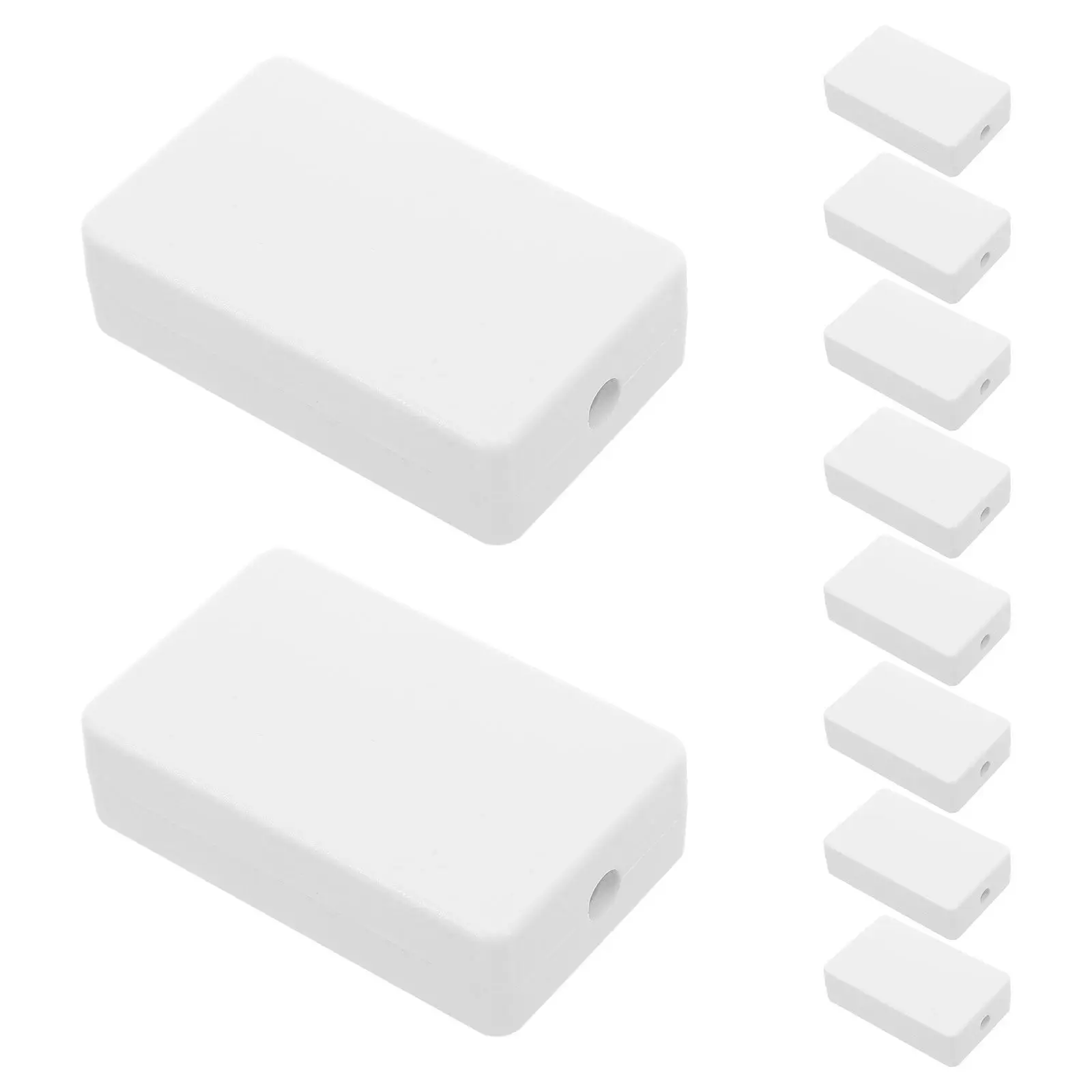10Pcs White Plastic Junction Box for LED Controller Wiring Wire Pass-Through Enclosure Cable Organizer Box Small Electronics