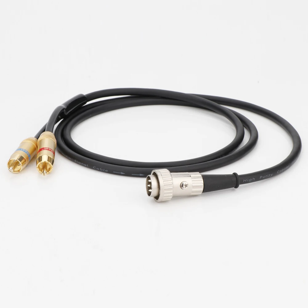 

X401Preffair OFC Pure Copper Audio Cable with NAIM 5-Pin Din Twist Lock Connector to Stereo RCA Phono Cable Stereo