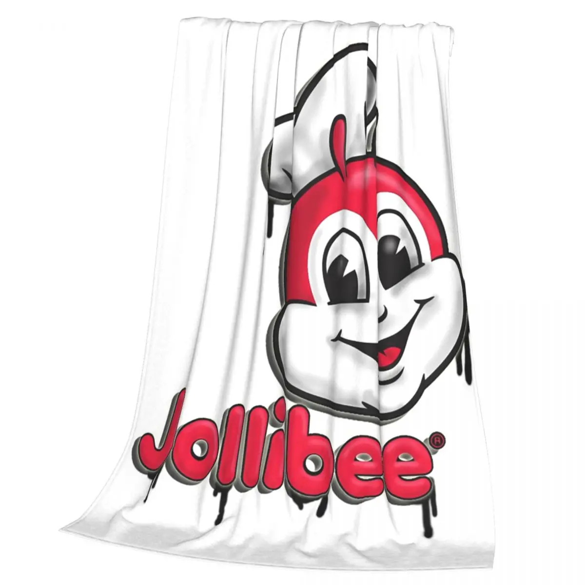 Jollibee Burger Restaurant Mascot Blanket Soft Warm Flannel Throw Blanket Cover for Bed Living room Picnic Travel Home Sofa