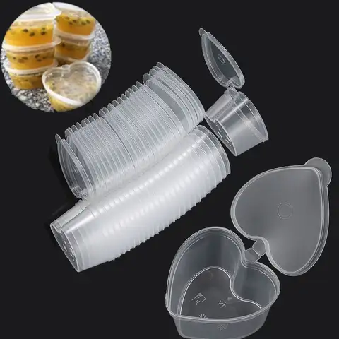 25Pcs 25/45ML Disposable Plastic Takeaway Sauce Cup Containers Food Box With Hinged Lids Small Pigment Palette Case