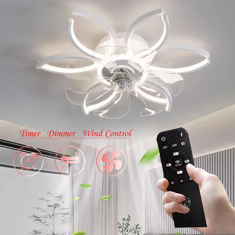 

Modern LED Fan Ceiling Lamp Luxury Ceiling Fans With Remote Control Bedroom Dining Rooms Living Room Lights Fans For Home Lustre