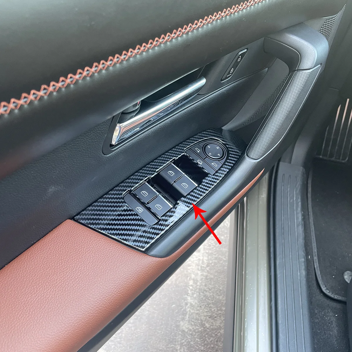 

For Mazda CX-50 2023 2024 Carbon fiber door and window switch panel cover decoration Accessories