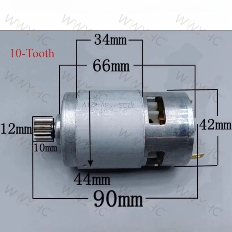 775 10 Tooth DC Motor Suitable for Lawn Mower Single Hand Electric Chainsaw Fittings