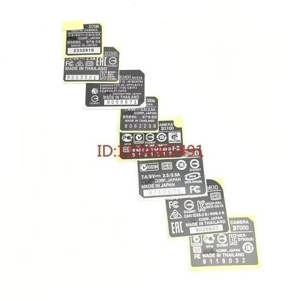 1PCS New for Nikon D7000 D610 D90 D3100 D300S D3400 D3300 D700 Bottom Label Body Number Paper Camera Sticker Repair Part