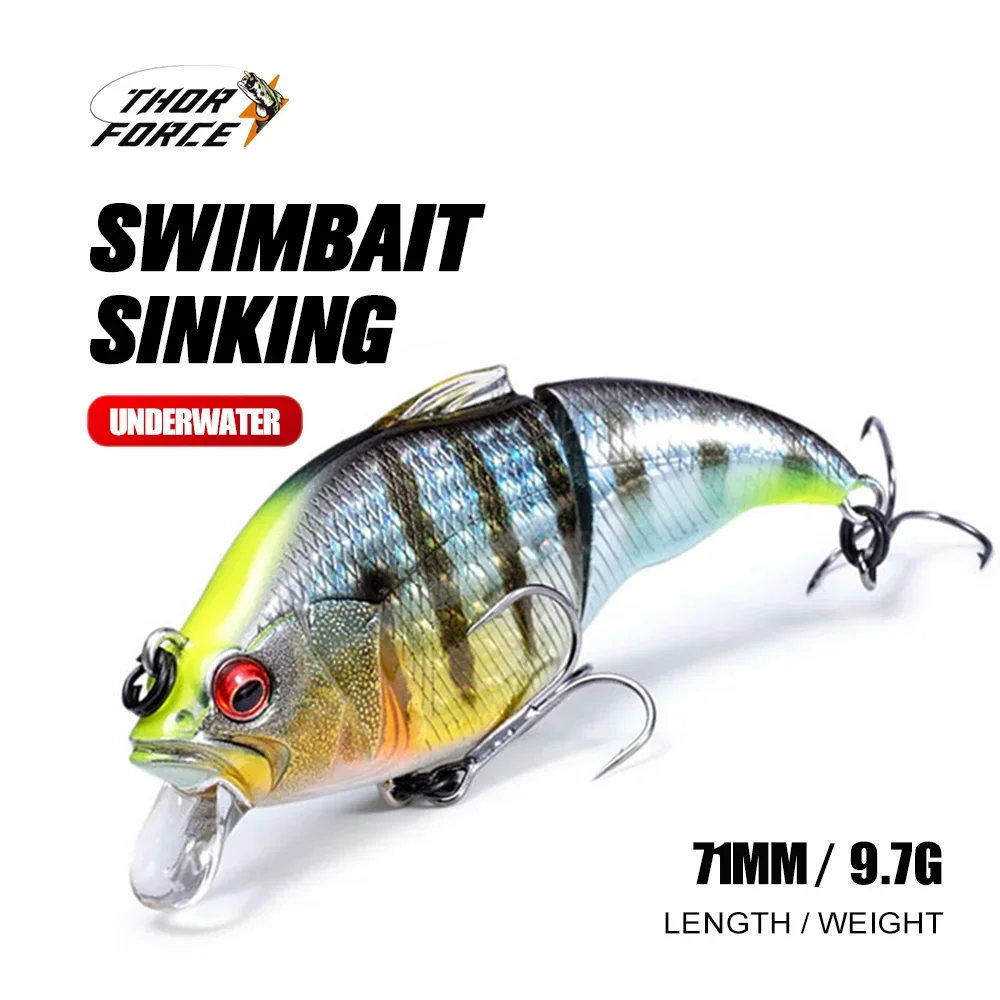 THORFORCE Esca dura Swimbait VIB Esche da pesca Galleggiante Snodato Vibrazione Wobblers Bass Pike Persico Wobblers Attrezzatura da pesca