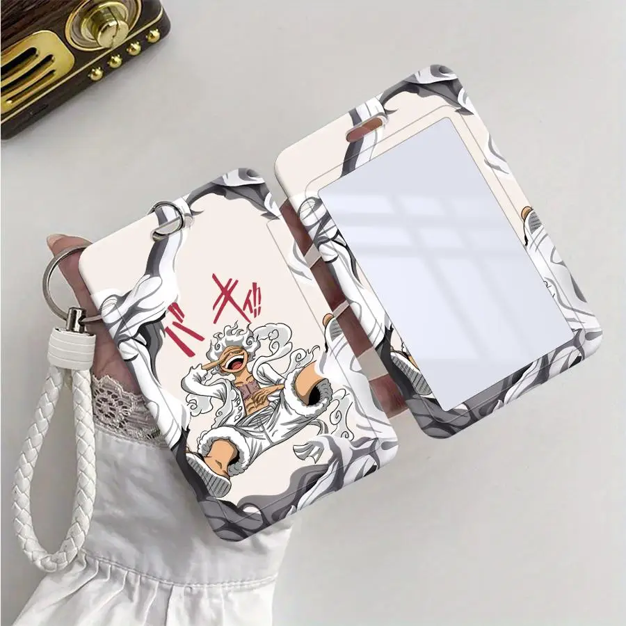 One Piece Luffy Cover Case 1Pc Card Holder Retractable Credit Card Holders Holders Child Bus with lanyard Badge Bank ID