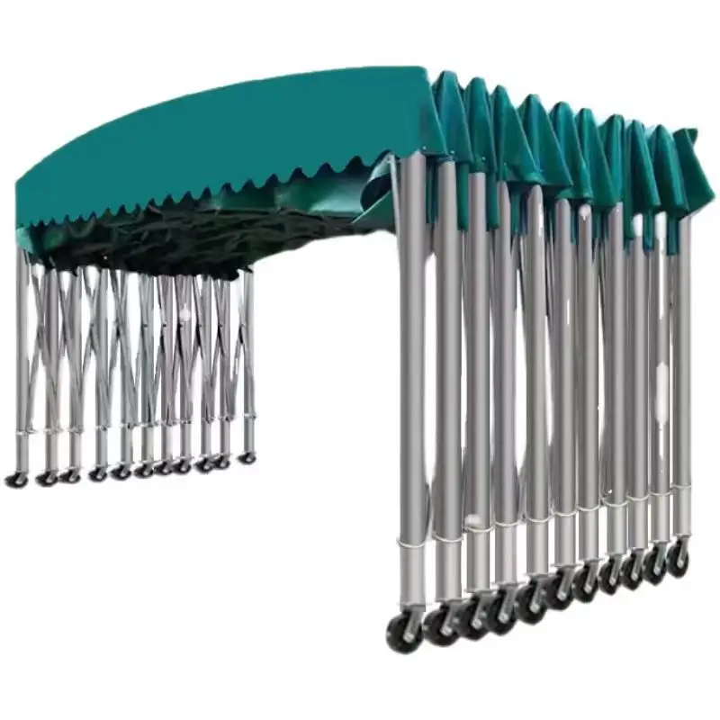 

Outdoor mobile push-pull telescopic sunshade canopy greenhouse stall night market large warehouse canopy