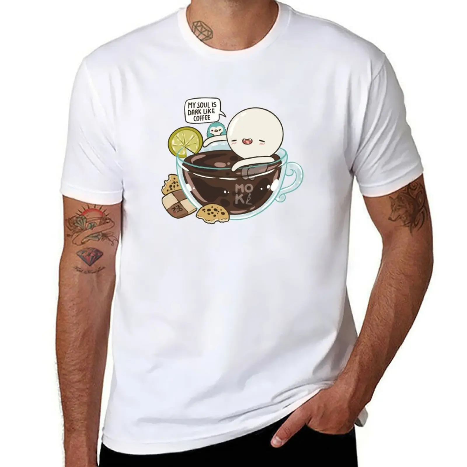 

Moki Dark coffee T-Shirt t shirts for man pack cotton man t shirt cotton high quality T-Shirt