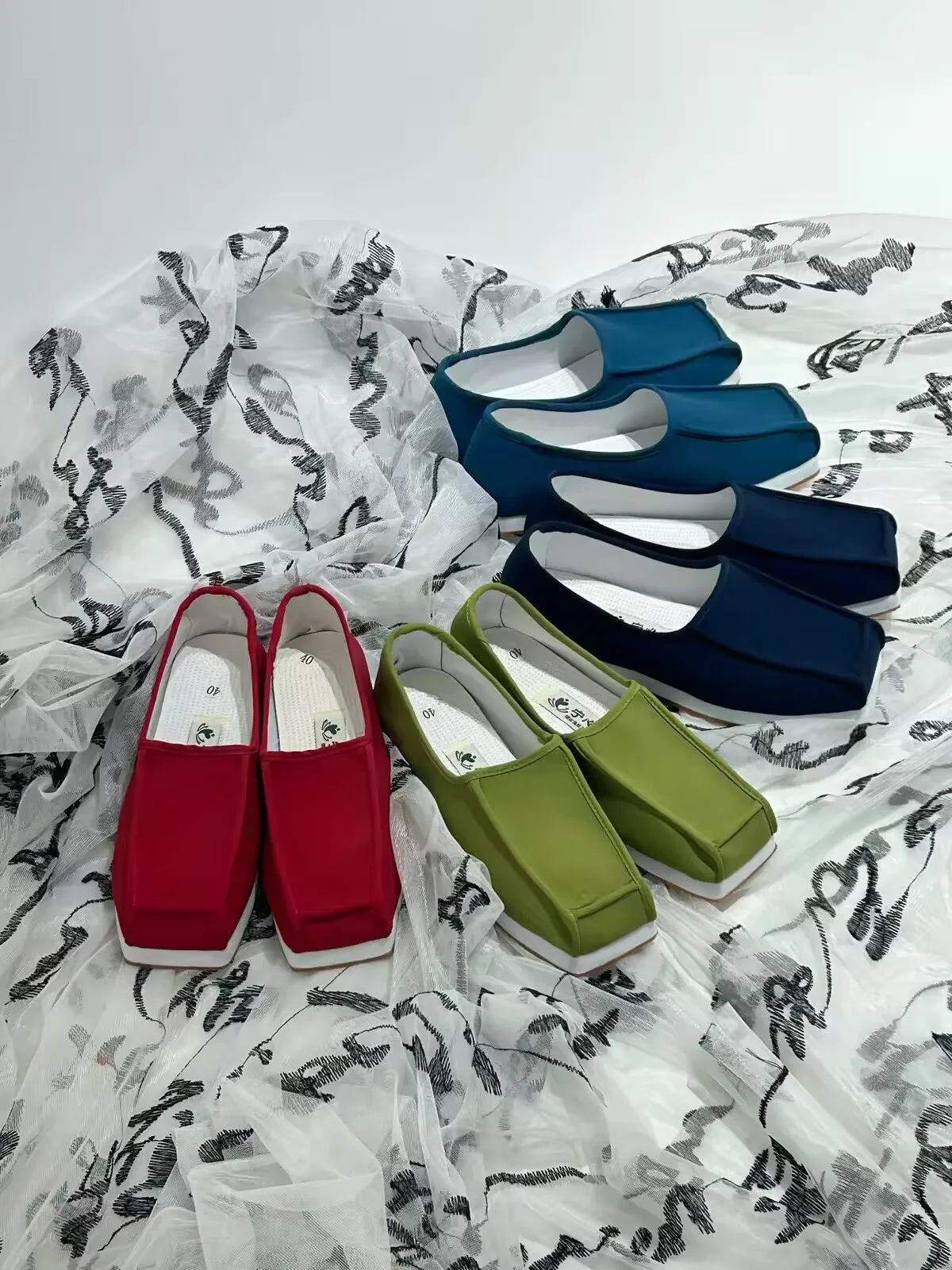 Vintage Chinese Hanfu Shoes Men Song Ming Hanfu Square‑Toe Cotton Cloth Shoes Traditional Costume Footwear Shoes for Cosplay