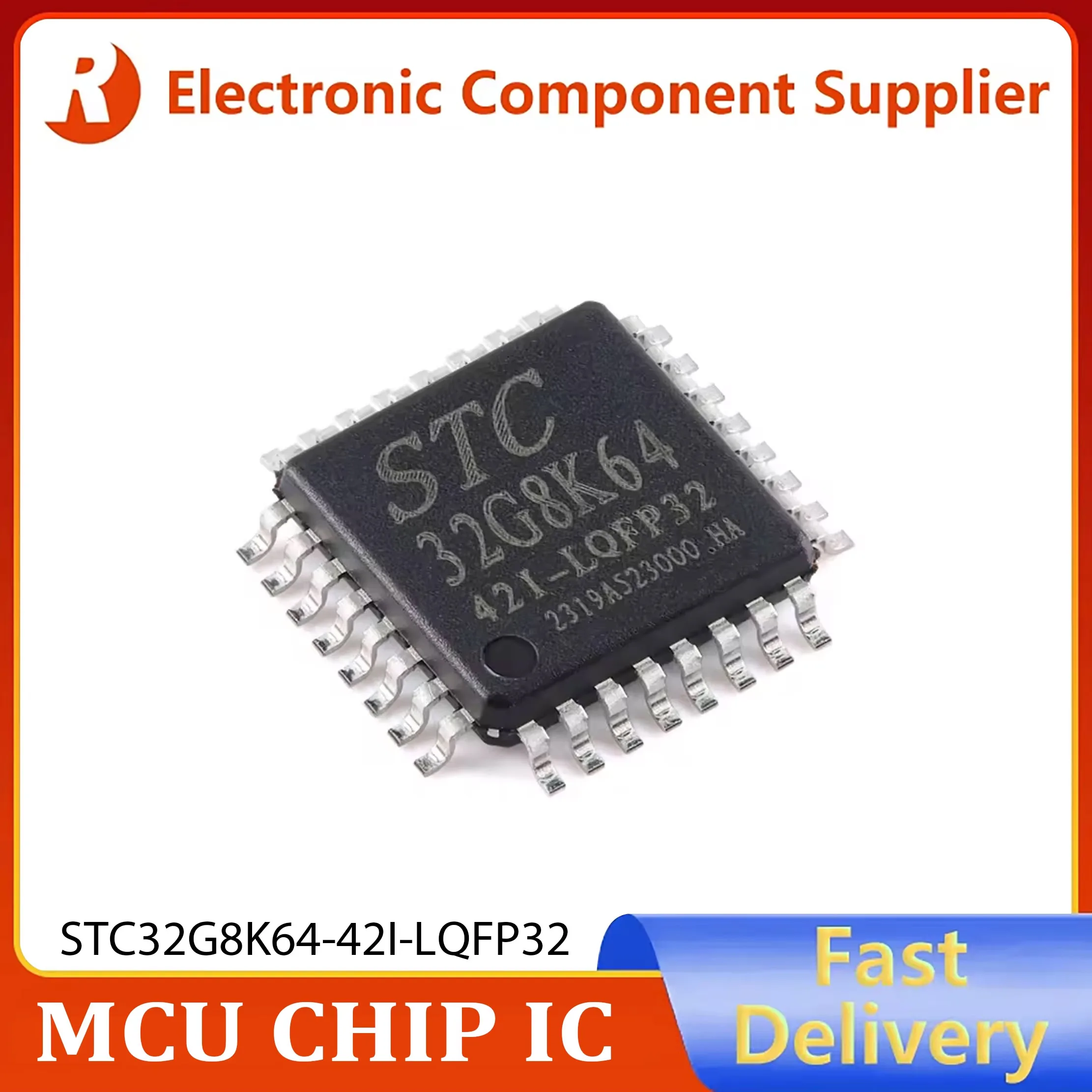 5Pcs STC32G8K64 STC32G8K64-42I-LQFP32 32-bit 8051 core single-chip microcomputer chip 100% New & Original