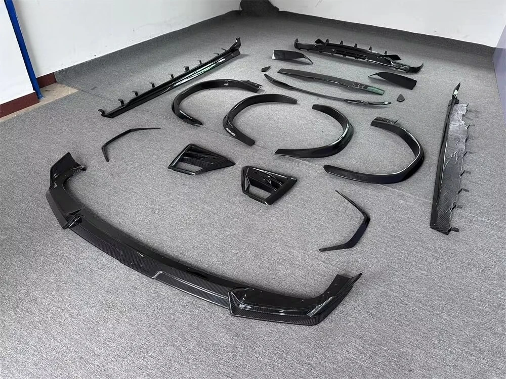 A Style High Quality Dry Carbon Fiber Body Kits for F96 X6M 2024 with Hood Front Lip Diffuser LED Skirts Top Wing Spoiler