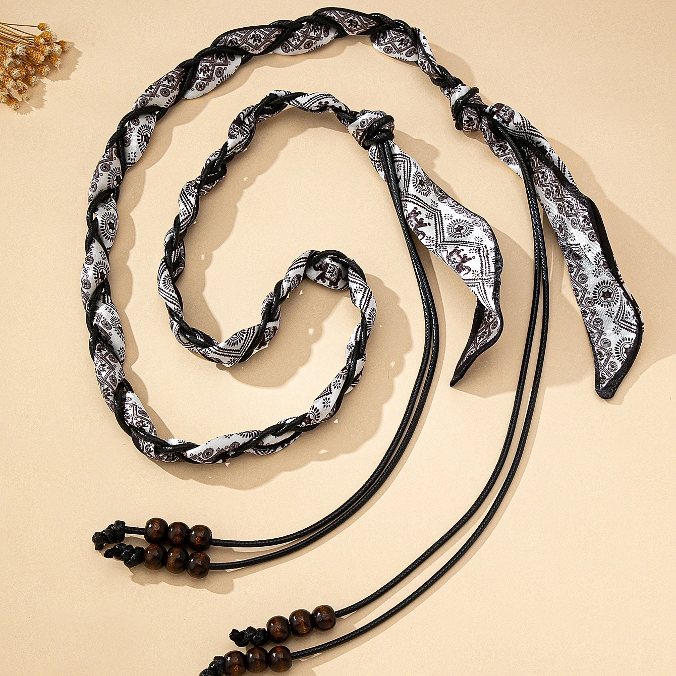 سلسلة خصر نسائية، سلسلة خصر منسوجة على الموضة البوهيمية، يمكن استخدامها أيضًا كقلادة وشاح، مناسبة للارتداء اليومي والعطلات #4