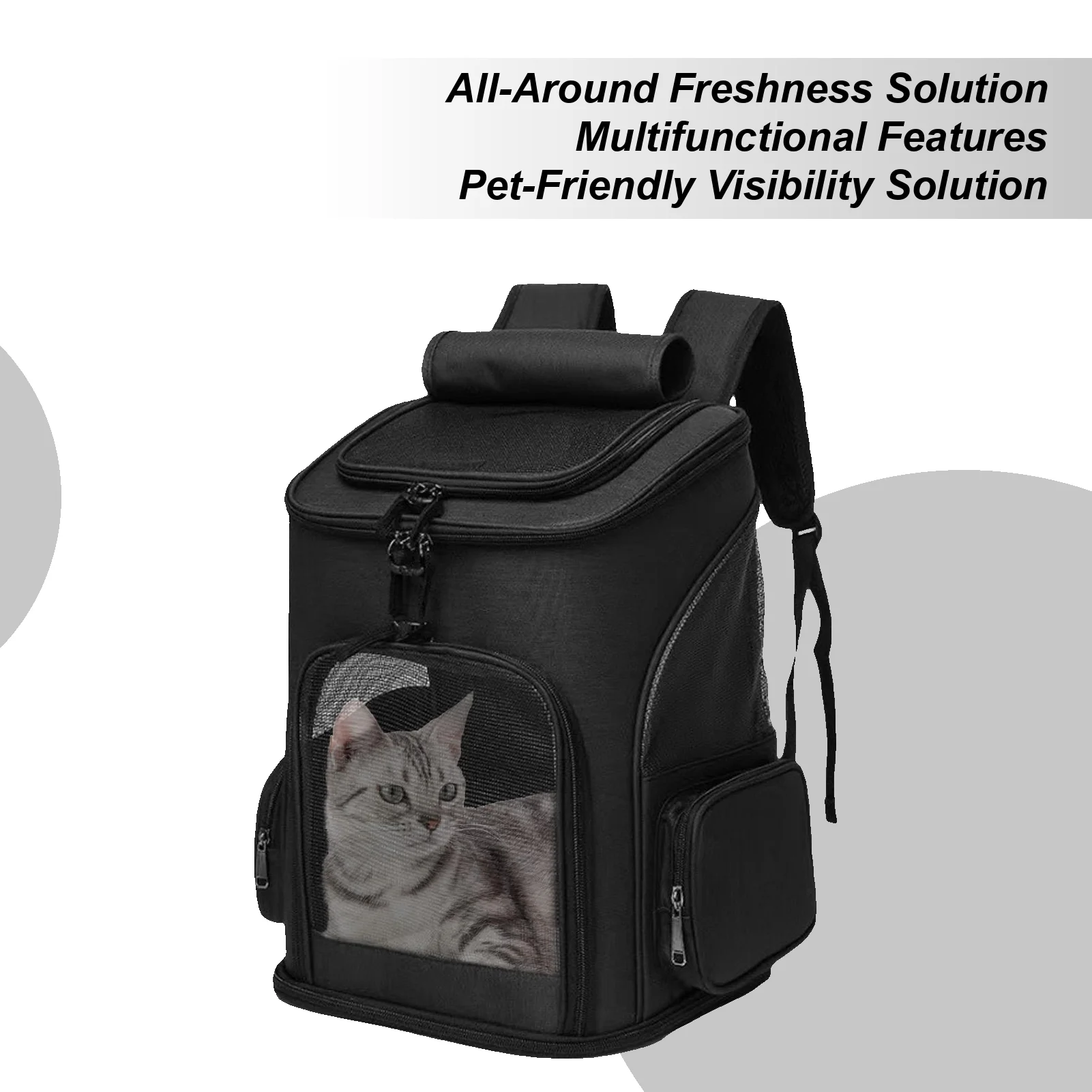 

Cat Carrier Expandable Foldable Soft-Sided Pet Carrier Breathable Pet Backpacks For Car Flight Vet Visit Grooming Camping Trip