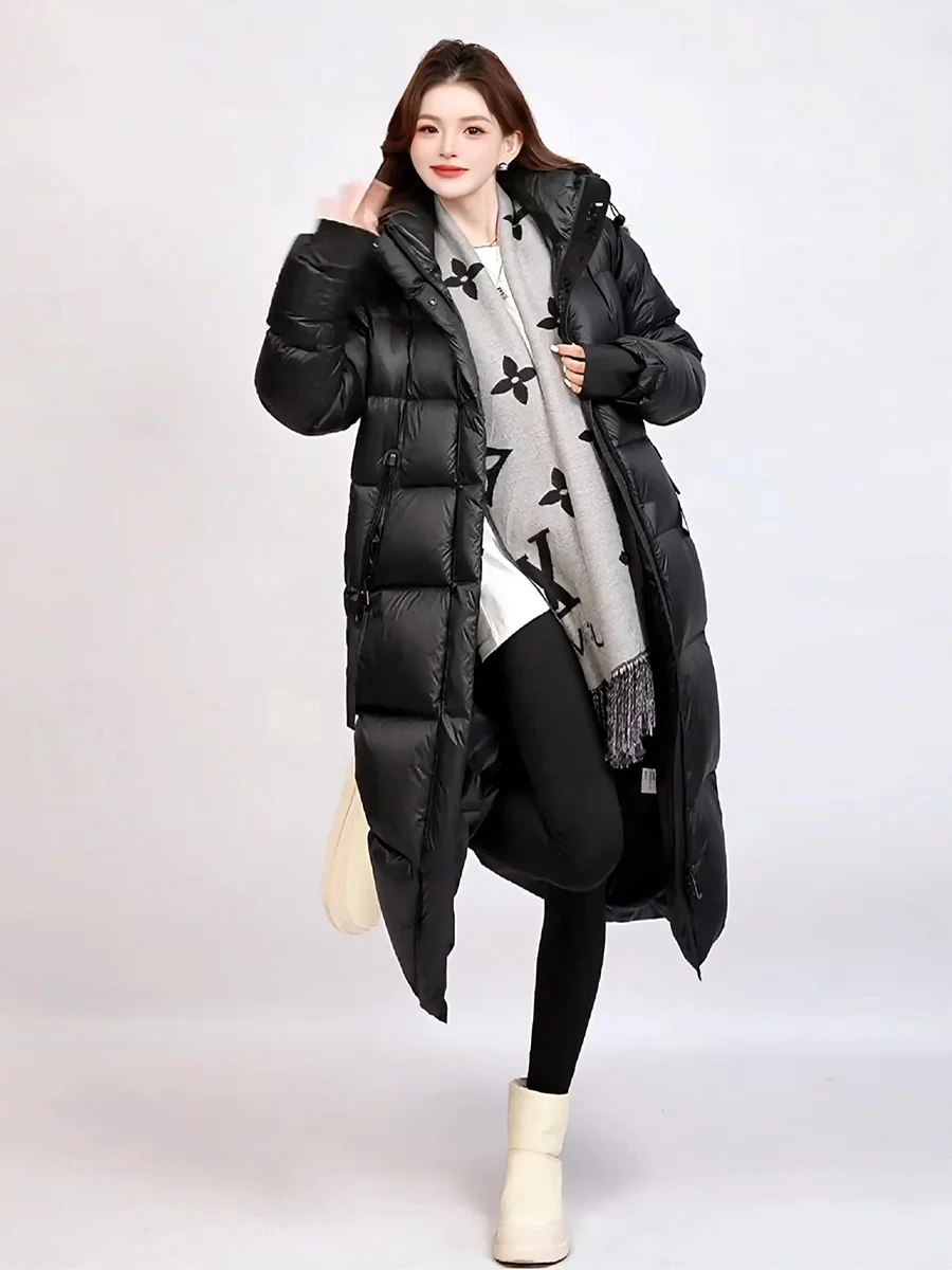 

Winter New Arrival Women's Long White Du down Jaet Coat Ultra Cold Resistant Casual Sle Zipper ket Design Ci Leisure