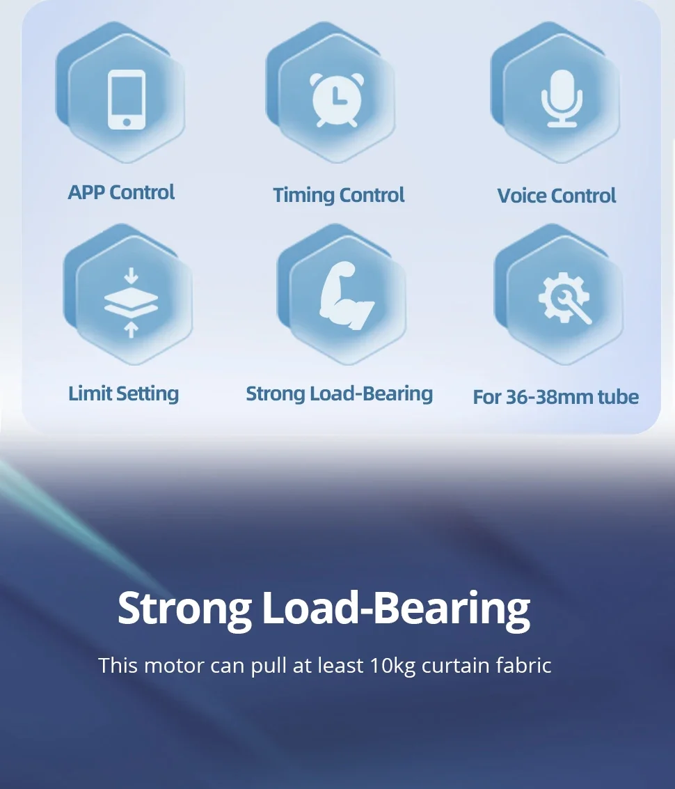 Matter Over WiFi 2N Smart Rollo-Motor für 37 38 mm Röhre Alexa Google Home Smartthings Homekit App-Steuerung – Detail 3