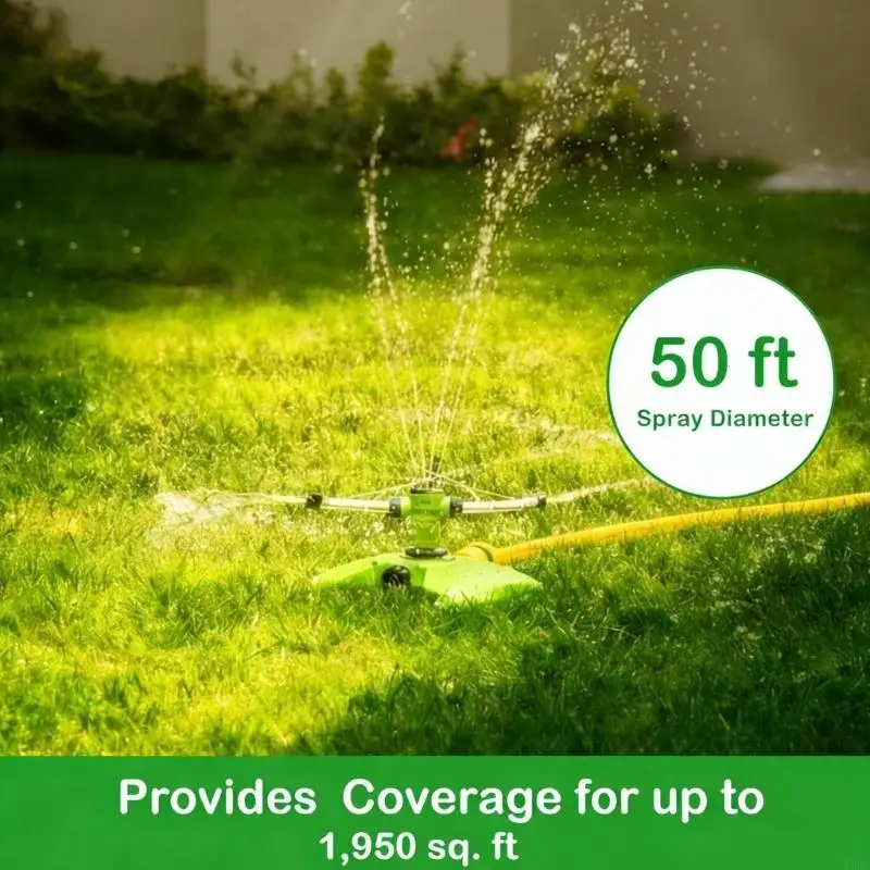  Water Efficient Triple Arm Sprinkler With Rapid 5 Second Installation Process