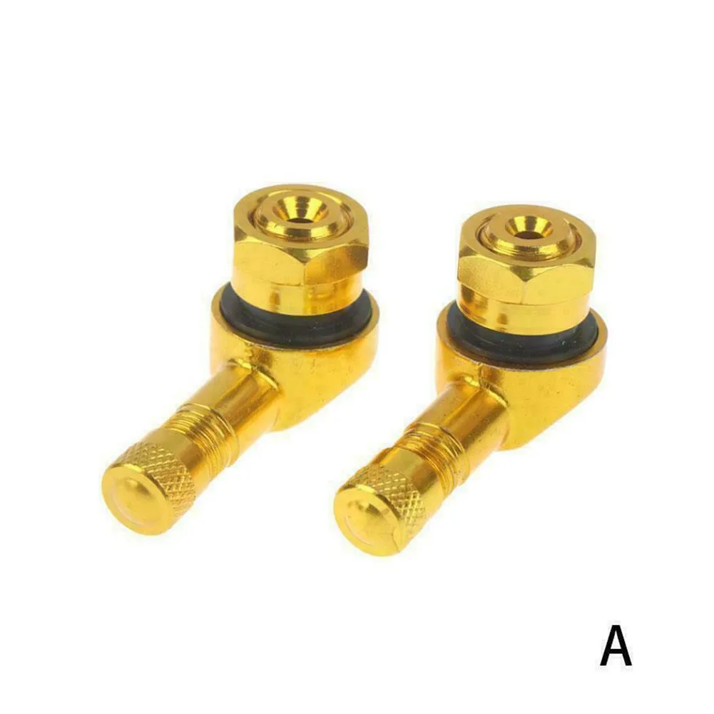 2pcs Motorcycle Rim 90 Degree Angle Aluminum Alloy Valve Wheel Tire Tubeless Stems For Parts CNC