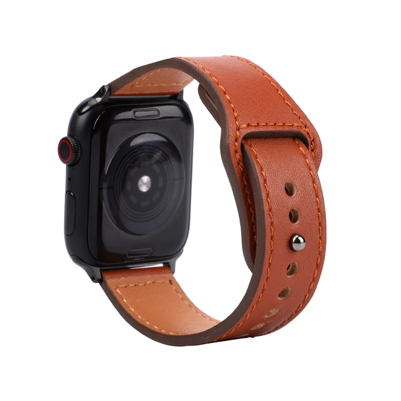 Pulseira de couro Para Apple Watch 44mm 42mm 38mm 40mm Para Apple Watch Acessórios iWatch SE 7 6 4 3 Pulseira