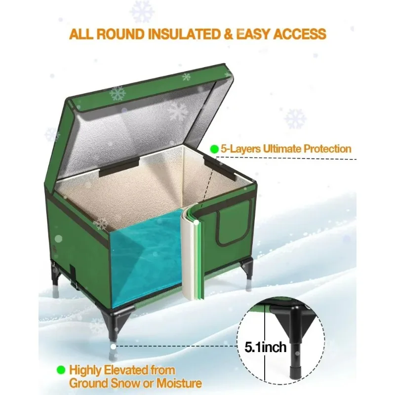 

New Heated Cat House And pet Mat Winter for Outside Insulated Outdoor Cat Shelter with Heater Waterproof Heated Cat Bed