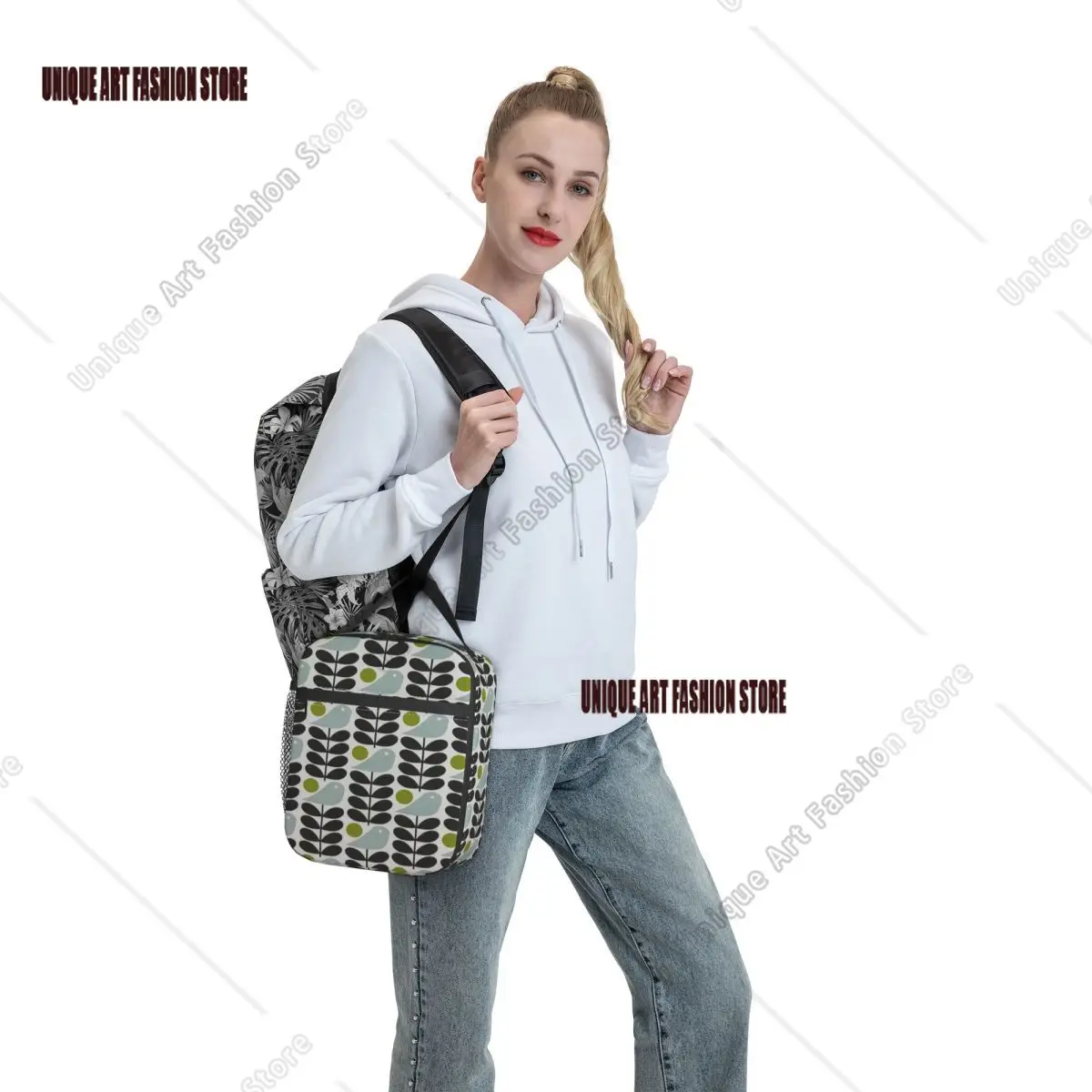 Orla Kiely Scandinavian Multi-Stemmed Birds Flower Insulated Lunch Bag Waterproof Thermal Cooler Bento Box Office Work School