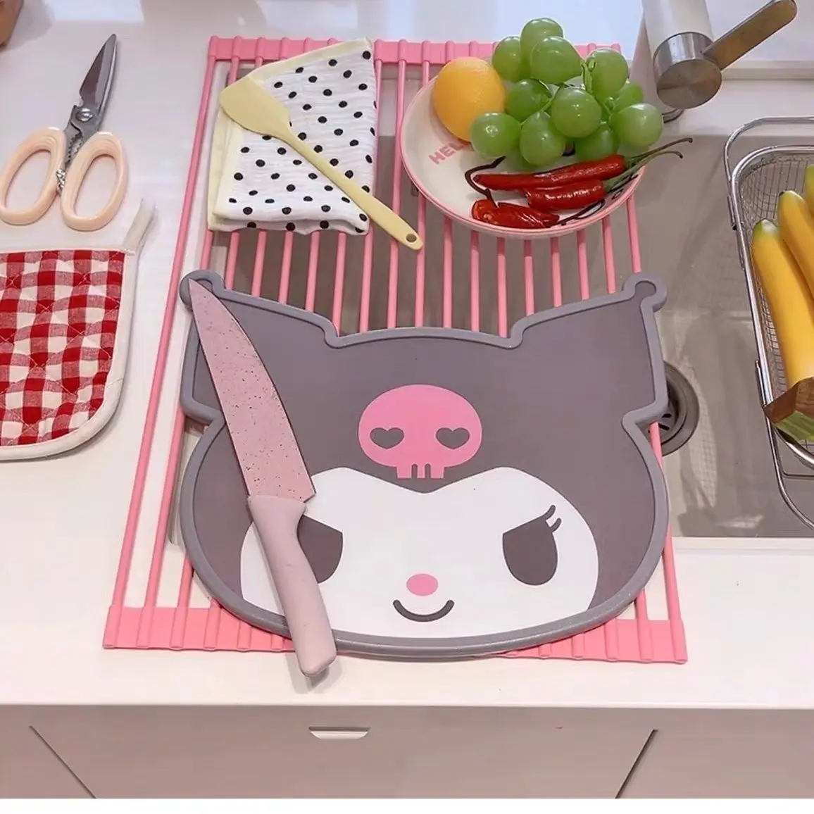 เขียงลายการ์ตูนซานริโอ้ เฮลโลคิตตี้ คุโรมิ น่ารัก ใช้ในครัวเรือน สำหรับหั่นผลไม้ ของขวัญสำหรับเด็กผู้หญิง