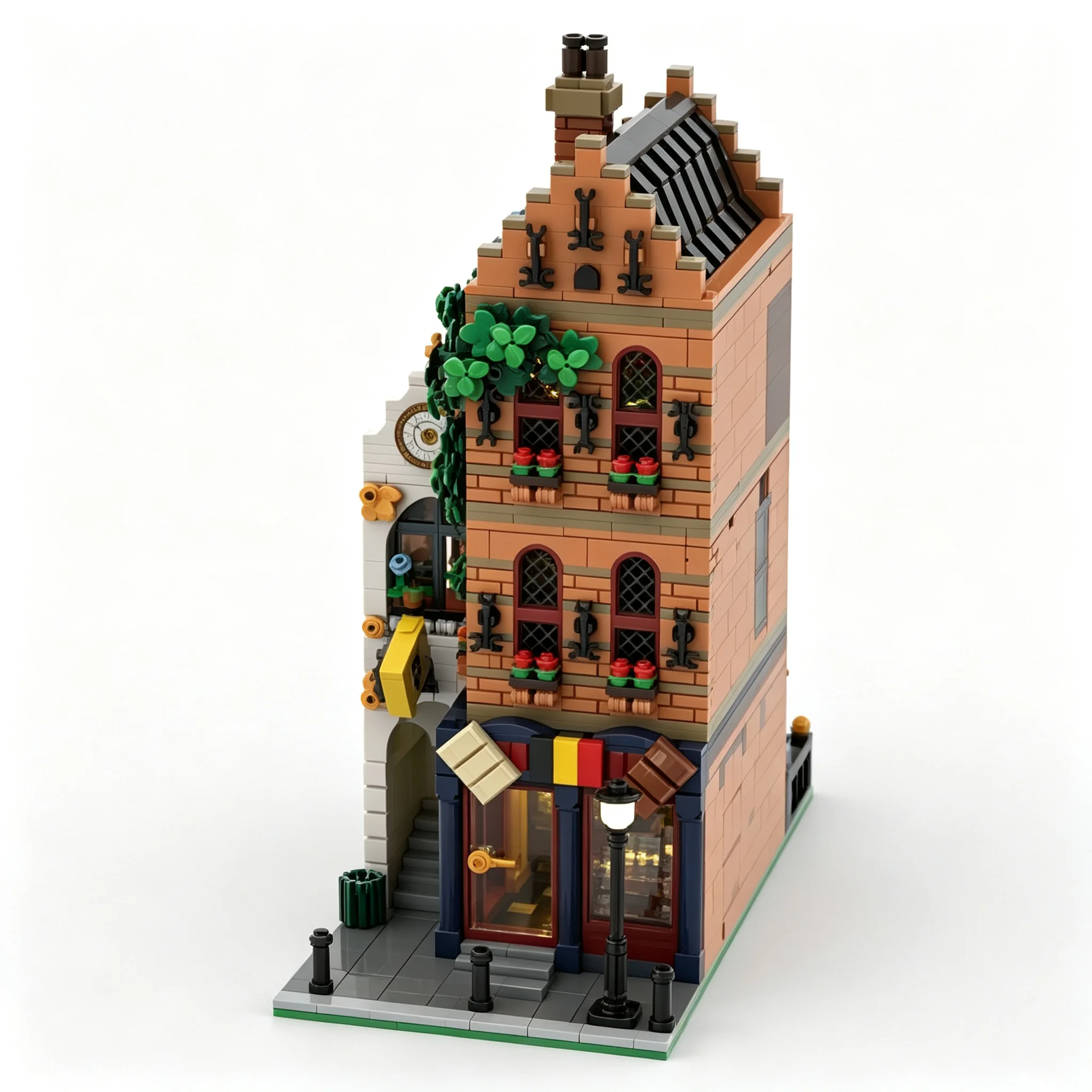 2066pcs MOC Belgian Chocolate Shop Modular Buildings Model Building Blocks Education Brick Idea Birthday Assemble Craft Display