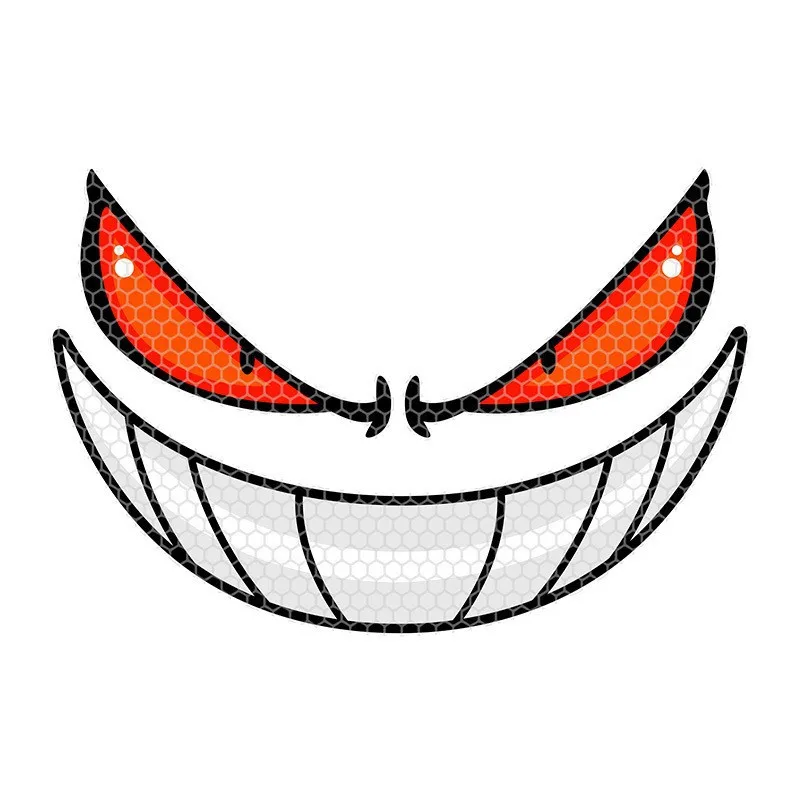 1 قطعة عين الشيطان ملصقات دراجة نارية عاكسة مقاوم للماء DIY بها بنفسك دراجة نارية خوذة مربع خلفي خزان هدية ليلة تحذير السلامة الديكورات #6