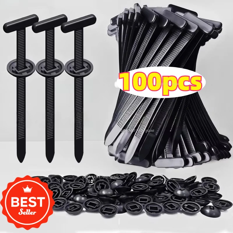 Cables Tie Universal Nylon Tie with Pin Button Fasteners Plastic Self-Locking Motorcycle Car Black Fastening Strap Cable Tie