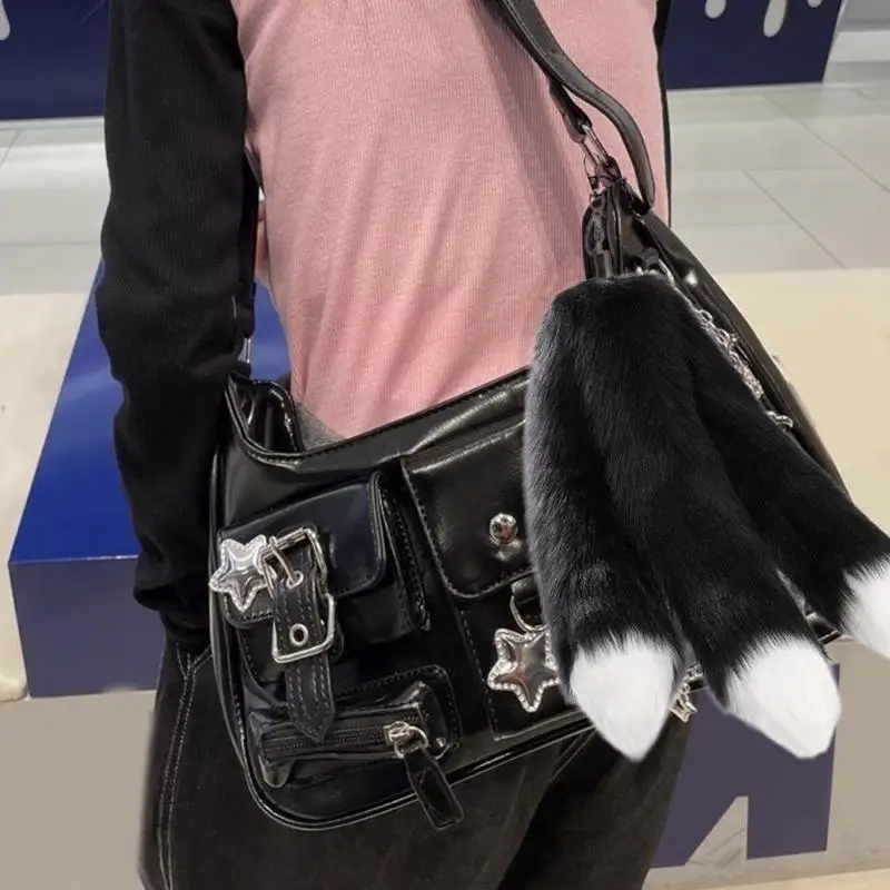 패션 소프트 플러시 꼬리 매력 열쇠 고리 펜던트 매달려 장식 열쇠 고리 배낭 장식 쥬얼리 여자 20CA