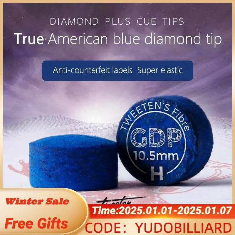 SuperGold Diamond Blue Tip Excellent Pool Cue Tip  Billiards Accessories with Authentic American Blue Diamond Logo