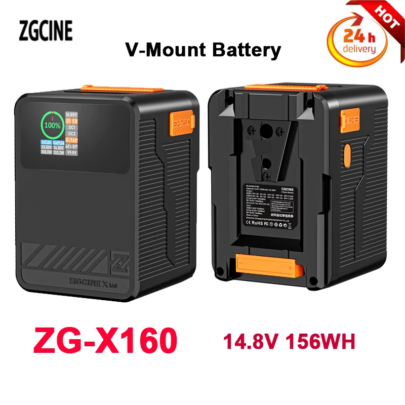 

ZGCINE ZG-X160 14,8 V 156Wh Mini V-Mount Battery PD USB-C 100W Charger with D-TAP BP двойной USB-C выходной вход для камеры DSLR