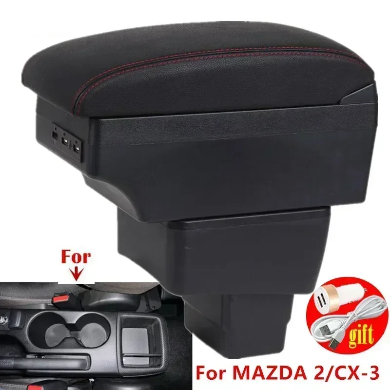 

Car accessories For MAZDA CX-3 Armrest box For Mazda 2 Skyactiv Version cx3 Car Armrest Box Storage Box Dedicated Retrofit parts
