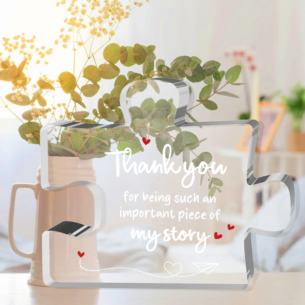 [1pc Thank You Gift Plaque] Acrylic Puzzle Piece Decorative Plaque, Contemporary Style Multipurpose Thank You Sign
