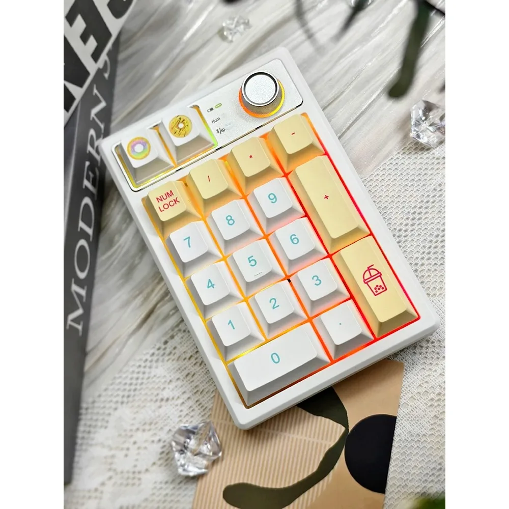 KEYCOOL K19 19 Keys Digital Mechanical Keyboard Laptop Bluetooth Numeric Knob Keypad Gasket Structure DIY Financial Accounting