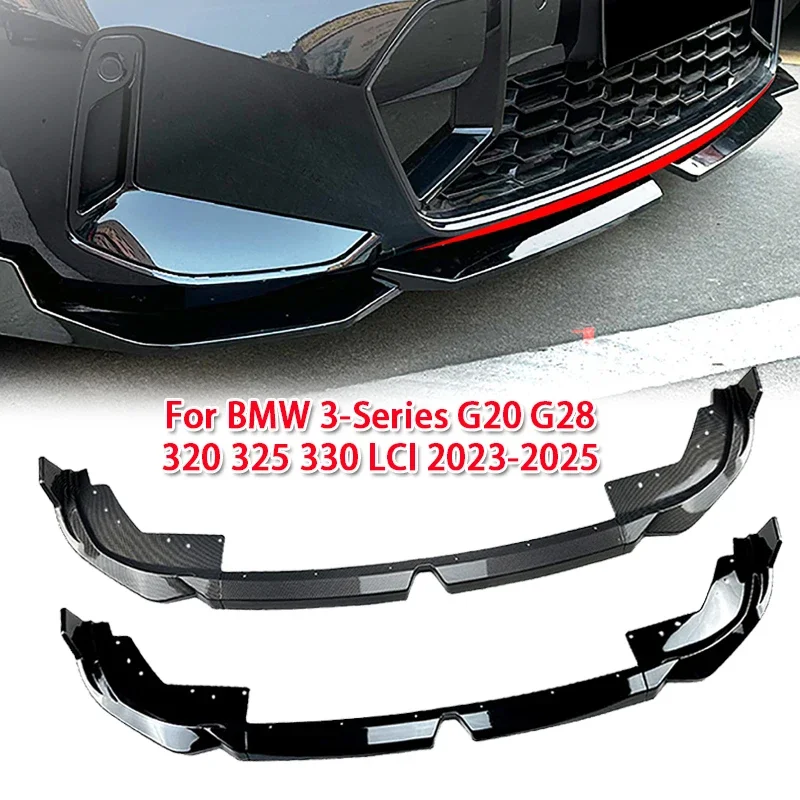 3pcs/set Car Front Bumper Lip Diffuser Spoiler for BMW 3 Series G20 G28 320 325 330 LCI 2023-2025