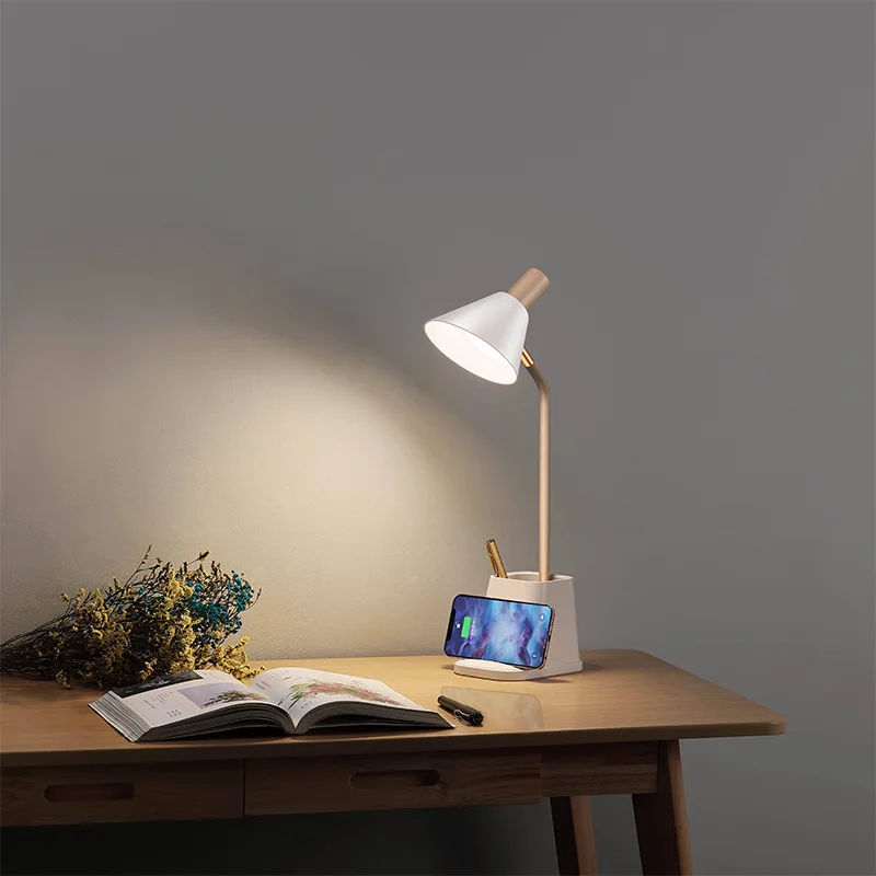 Creative LED Wireless Charging Desk Lamp Mobile Phone Multifunctional Charging Eye Protection Lamp Desk Night Light