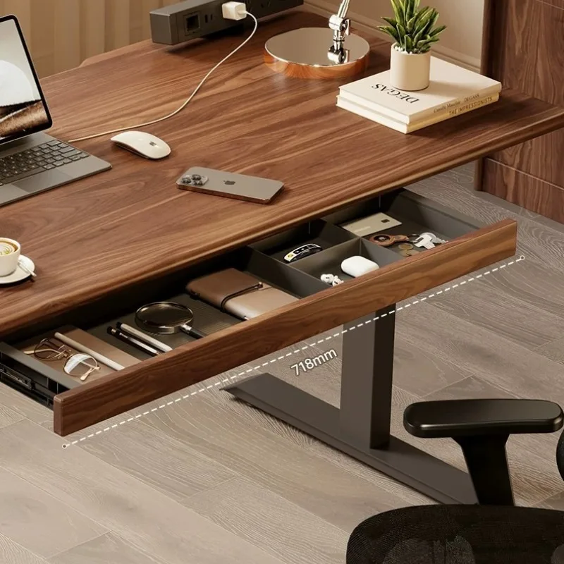Wooden Under Desk Drawer Office Hide Undertable Storage Drawers Silent Large Capacity Divided Drawer Household Organizer Drawers
