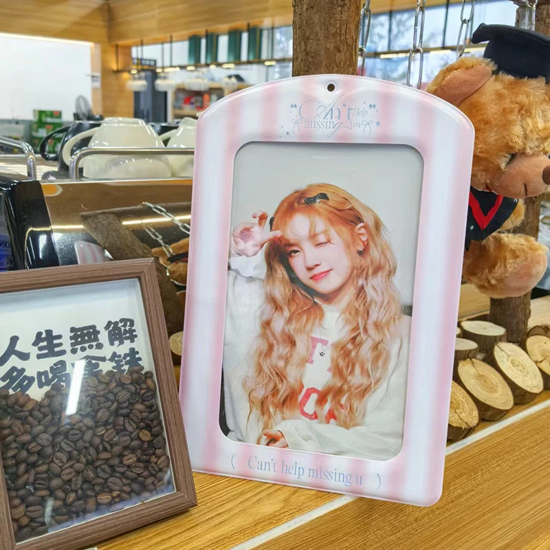 العملاق A4 المعبود Photocard حامل PVC صور الغطاء الواقي بطاقة كم زوجين حقيبة قلادة