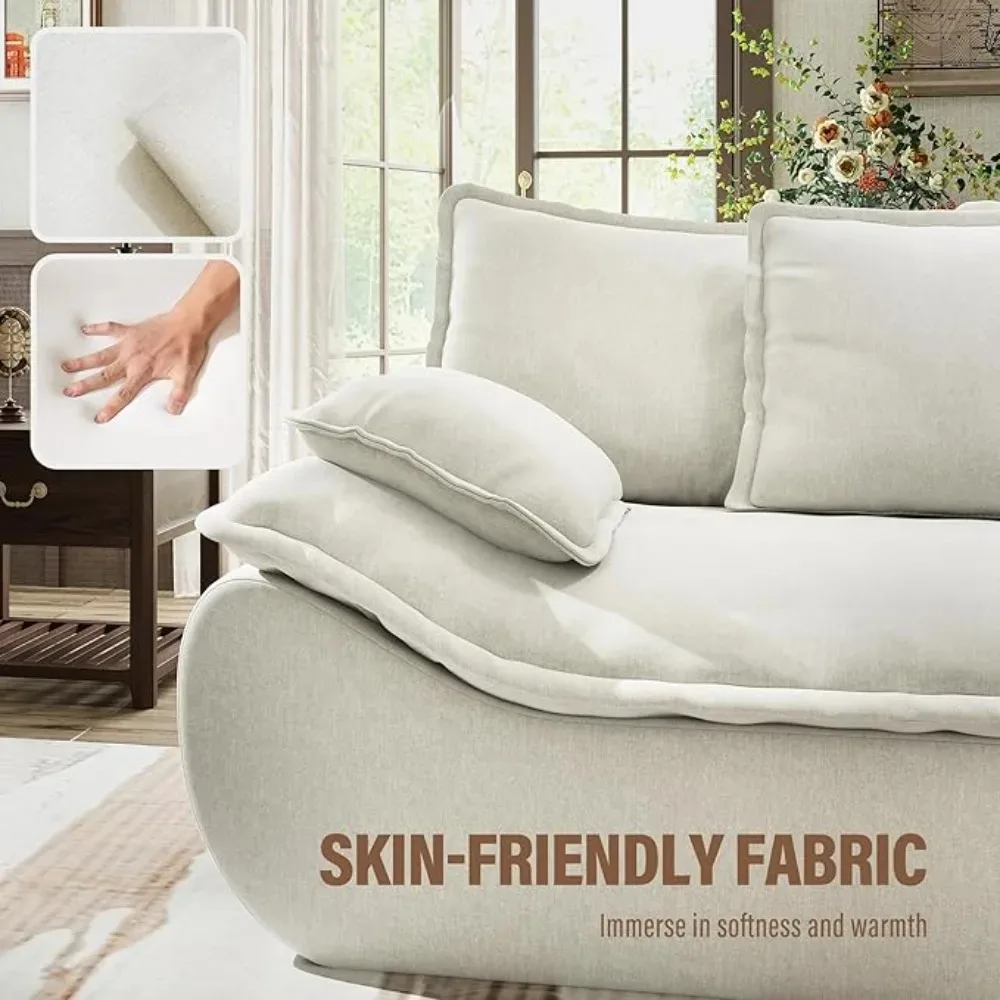 أريكة مقطعية بمقعدين - مقعد مريح مع رمي، أريكة صغيرة بمقعد عميق، إسفنج ميموري لغرفة المعيشة/المكتب/الشقق #6