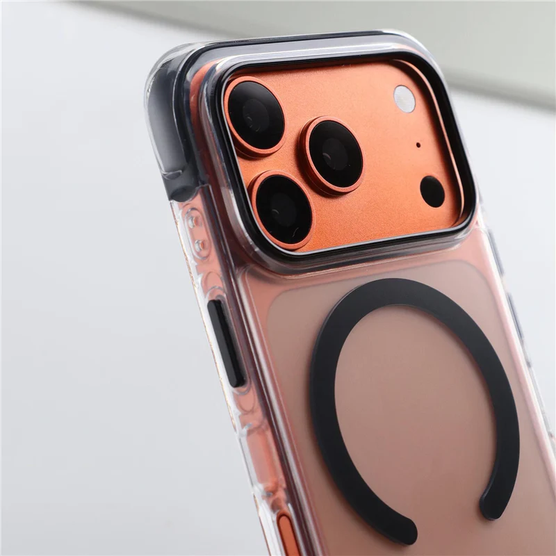 

Luxury airbag Corners Original Magnetic Case For iPhone 17Pro 16 16Pro 17Pro Max For Magsafe Wireless Charging Matte Armor Cover