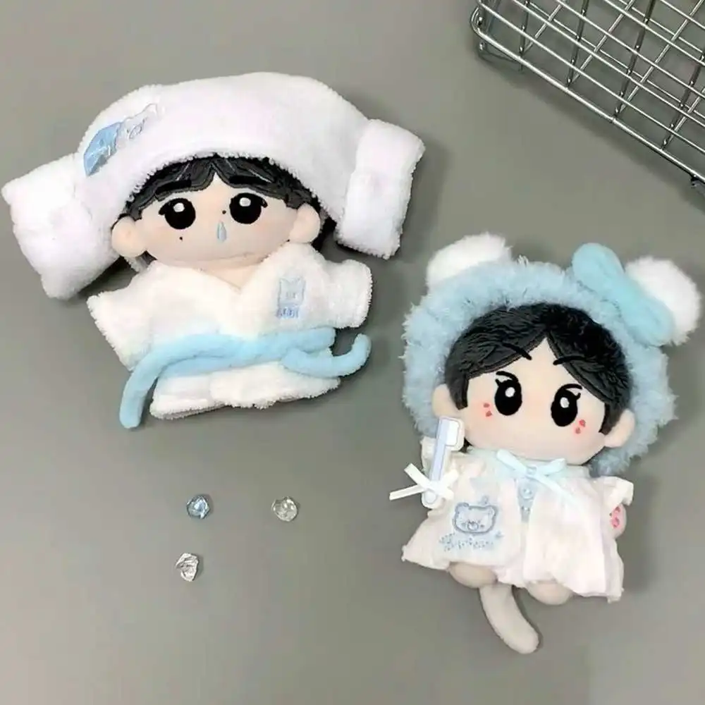 

10cm Cotton Doll Bathing Theme Scene Prop Velvet Pajamas Clothes Headband for Star Fish Doll Sleep Clothes Bathrobe Accessories