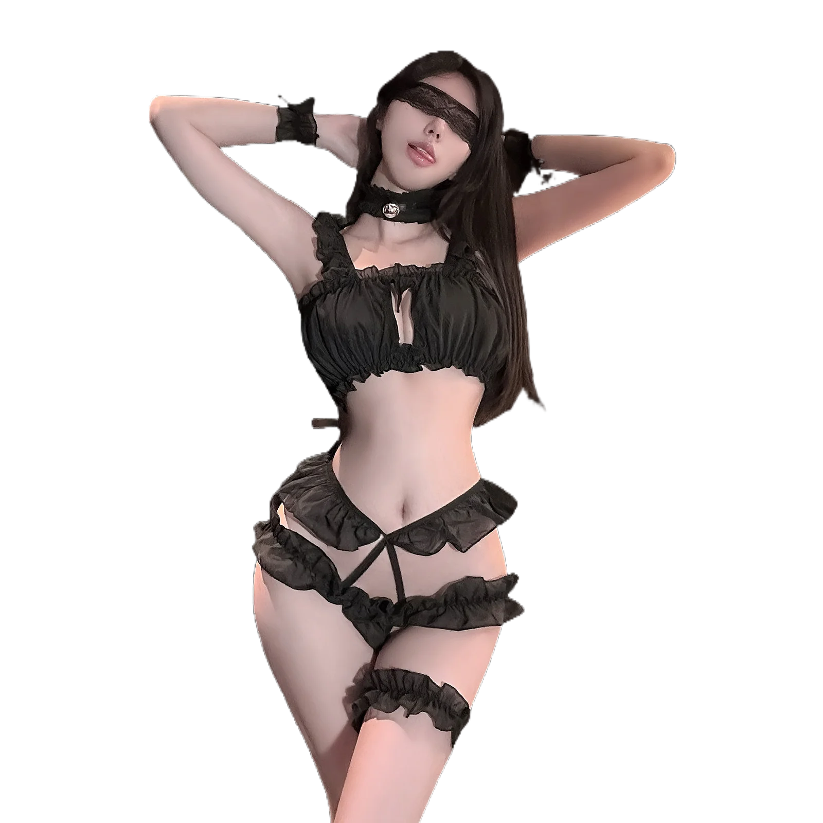 

Сексуальное женское кружевное белье: комплект бебидолл с перекрестной шнуровкой на спине, топ-бралетт, мини-юбка, шорты, прозрачная сетка, открытый крой