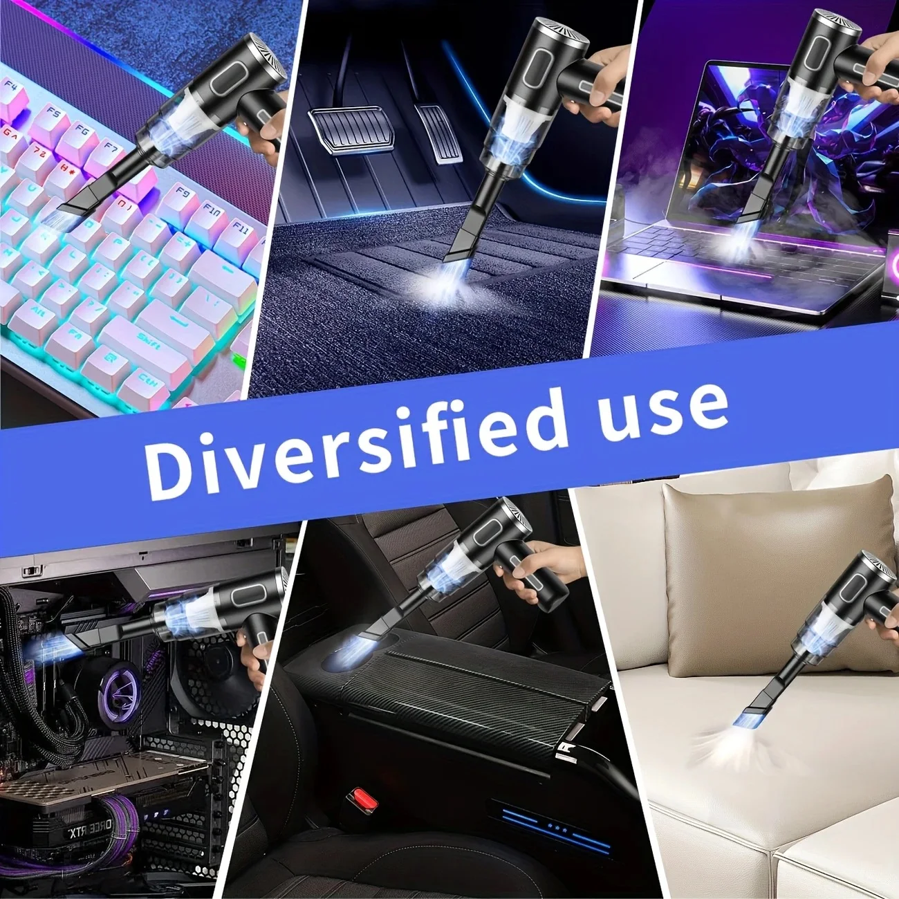 المكانس الكهربائية المحمولة المنزلية والسيارات، مجمعات غبار السيارات القابلة لإعادة الشحن عبر USB، مكنسة كهربائية محمولة للسيارة والمكتب