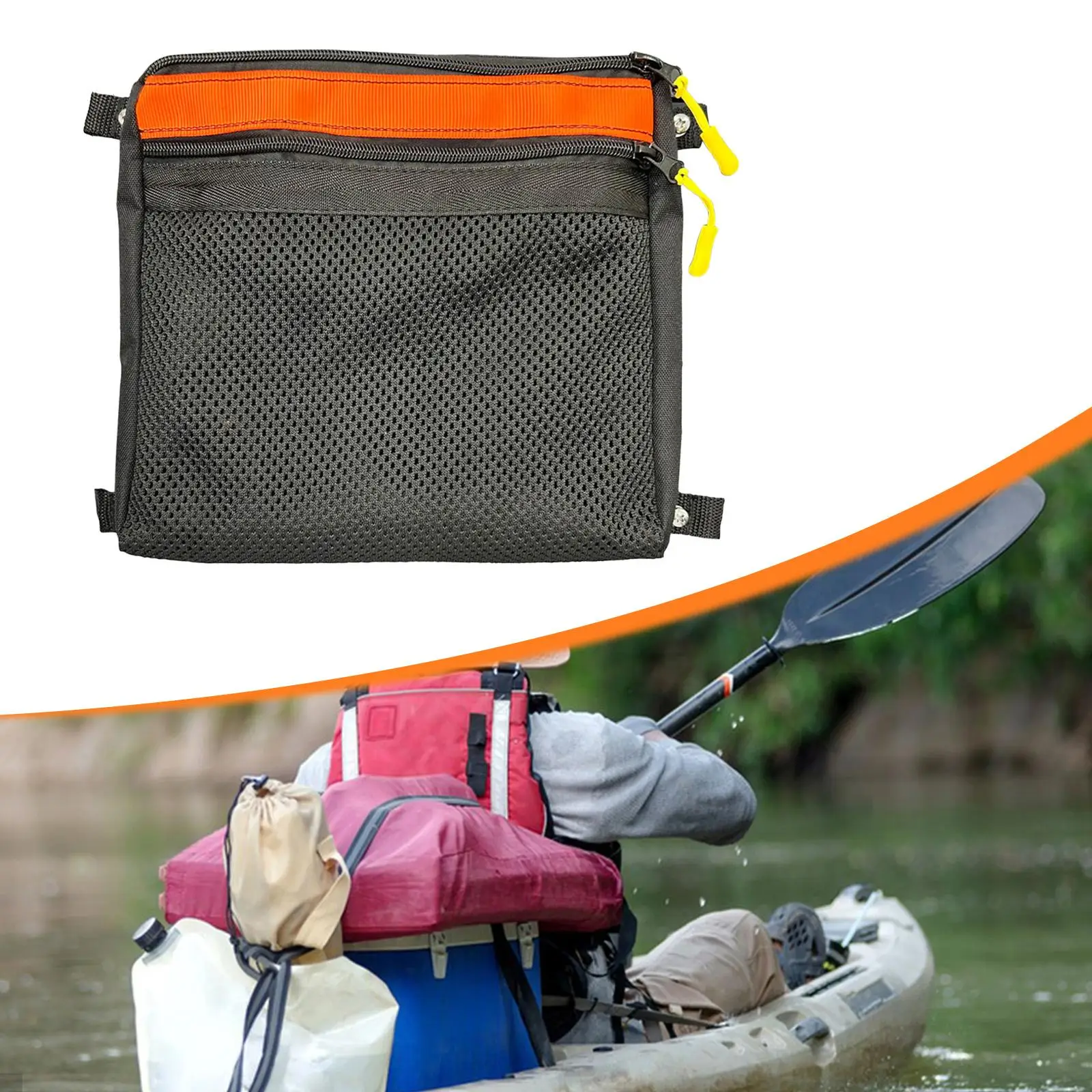 

Сумка-органайзер для хранения аксессуаров для каяков с двумя на молниями, аксессуары для хранения каяков, сумка для инструментов для каякинга, рыбалки