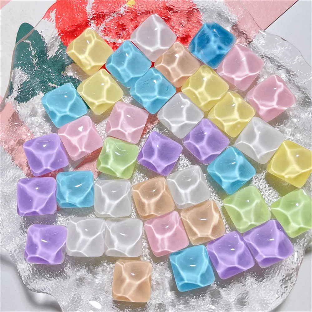 Q Cream Glue Corrugated Square Transparent Hair Ornament Material Hair Clip Patch Hand Made Hanging Parts Resin Accessories