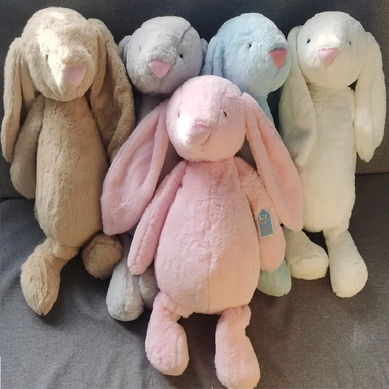 60cm Bunny Plushies Doll Toys Kawaii Stuffed Dolls Rabbit Big Animal Lunar Chinese New Year Toy Easter Gift For Friends Children